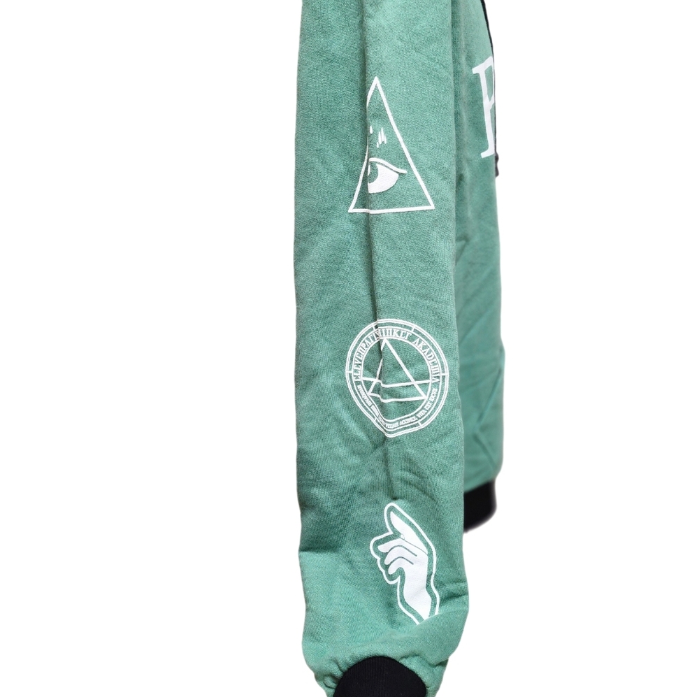 Eleven Paris Graphic Sweatshirt Long Sleeve Men's Drawstring Hoodie Fir green L - Picture 6 of 9